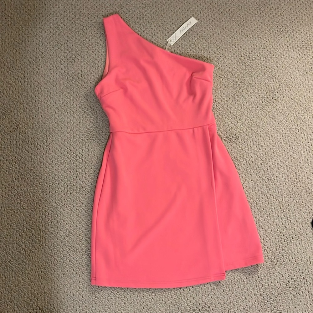 She+Sky Pink Mini Dress asymmetrical one strap size smalll